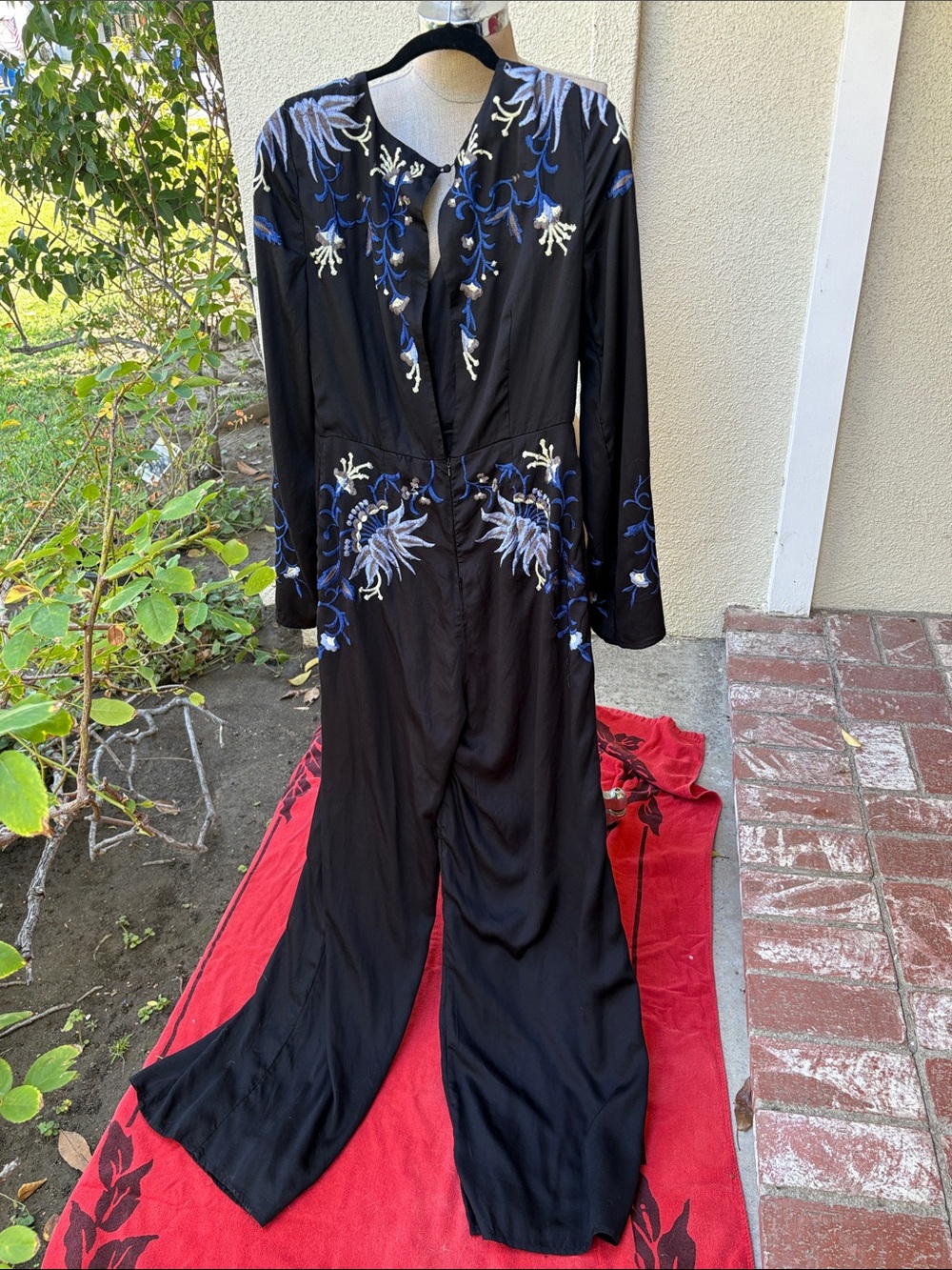 Free People Gypsy Rose 70’s inspired Wide Leg Jumpsuit. Size 8 - Picture 6 of 16